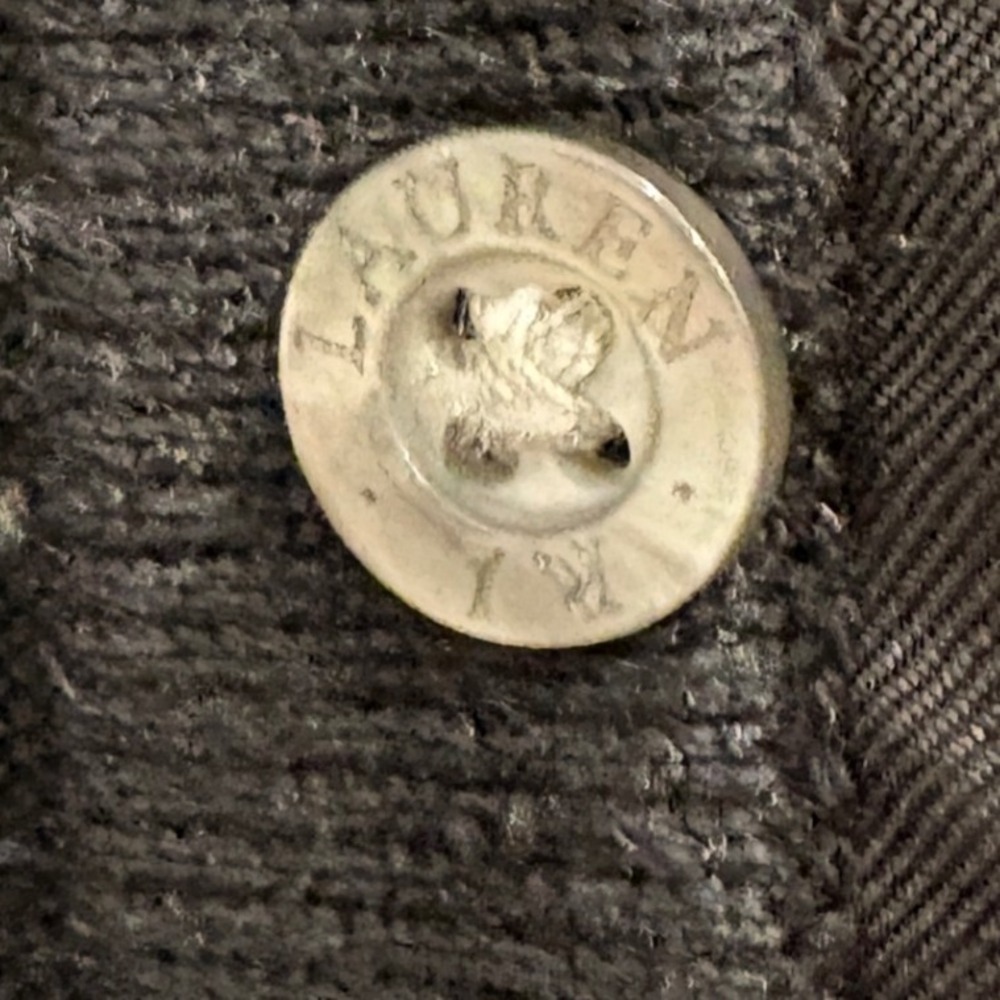 Ralph Lauren L-RL Silk Cashmere Equestrian Horse Bit Cardigan Black 1X Preppy - Picture 6 of 9